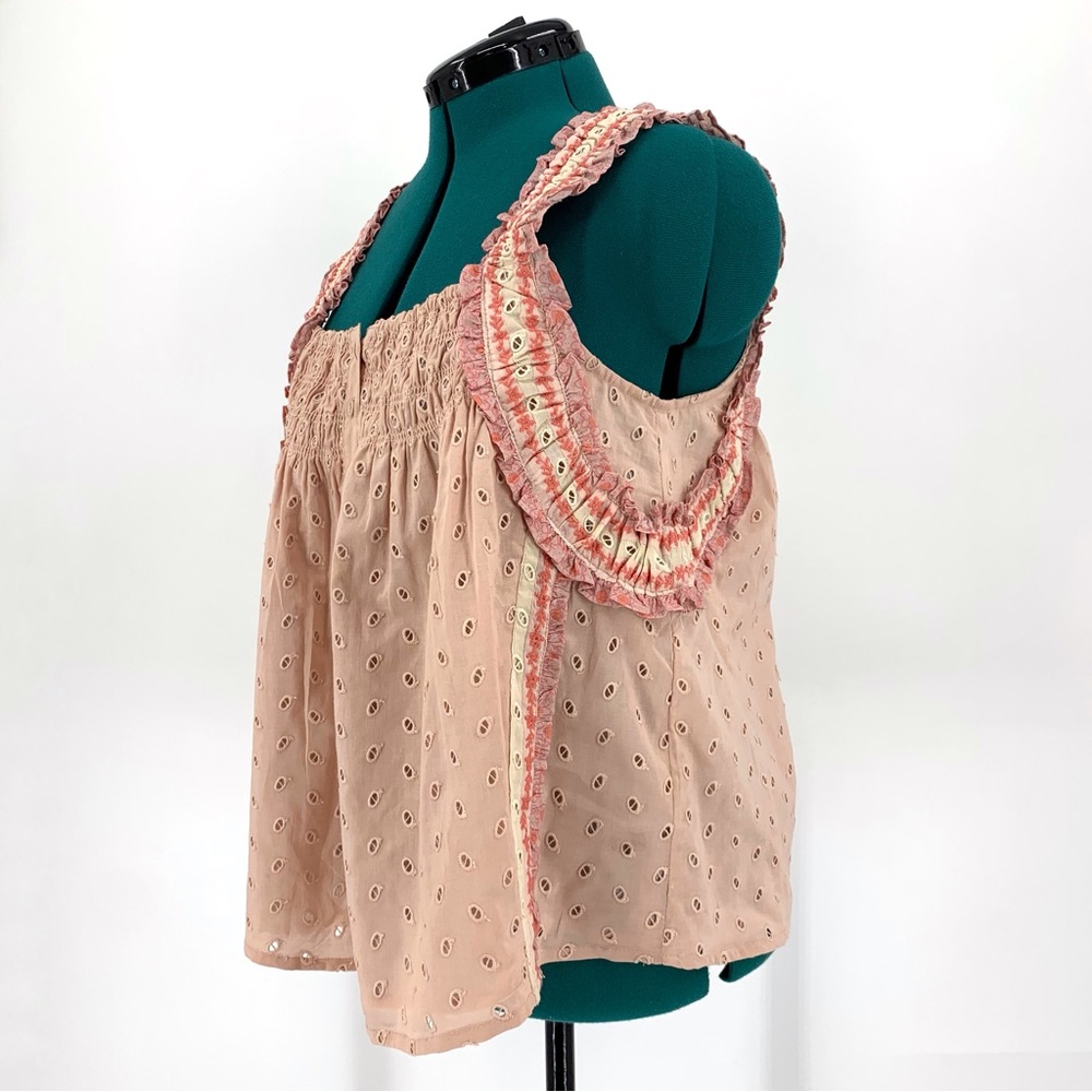 House of Harlow 1960 NWT Rose Pink Eyelet Lace Boho Style Sleeveless Top, Medium - Picture 6 of 16